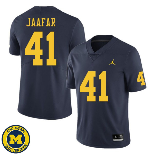 Men's Michigan Wolverines #41 Abe Jaafar Navy University Football Jersey